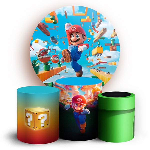 KIT Redondo e Trio - Super Mario Bros - Sublimado 3D