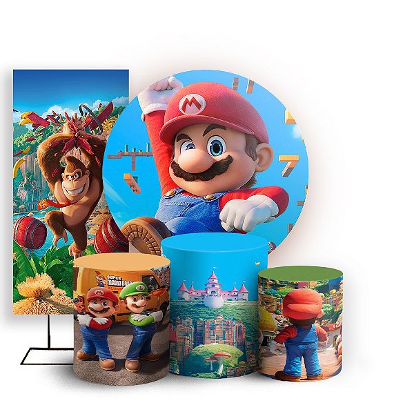 KIT Redondo Trio e Faixa - Super Mario Bros - Sublimado 3D