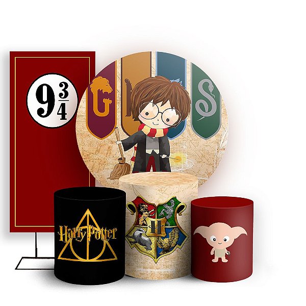 KIT Redondo Trio e Faixa - Harry Potter - Sublimado 3D