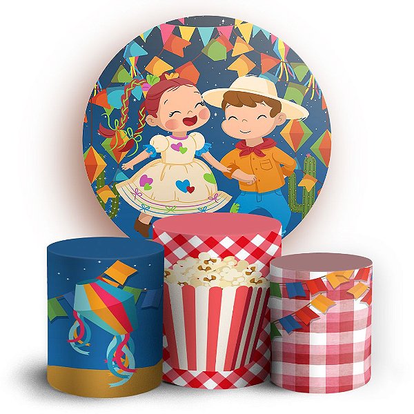 KIT Redondo e Trio - Festa Junina - Sublimado 3D