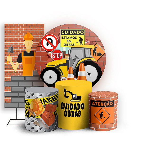 KIT Redondo Trio e Faixa - Costrução - Sublimado 3D