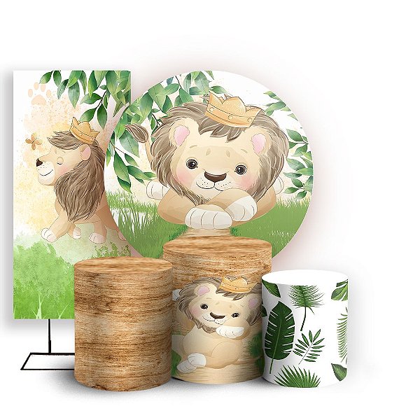 KIT Redondo Trio e Faixa - Leãozinho - Sublimado 3D