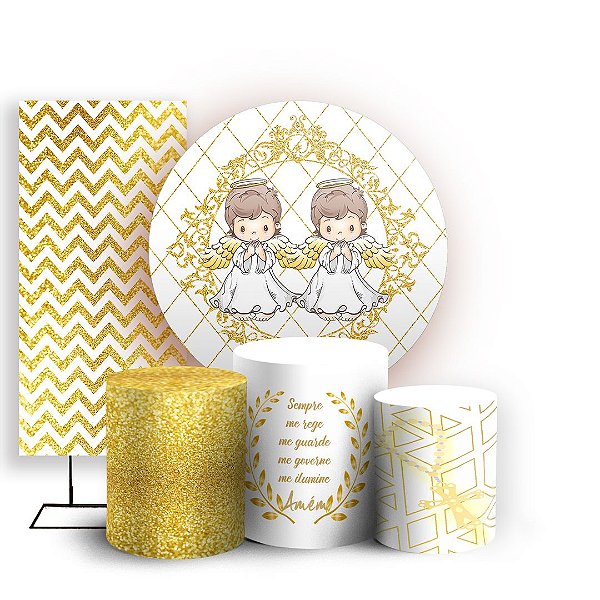 KIT Redondo Trio e Faixa - Batizado - Sublimado 3D