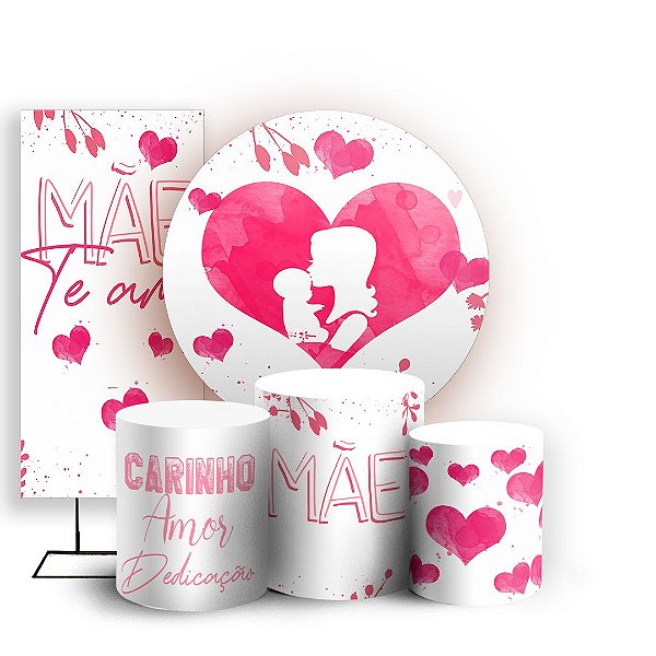 KIT Redondo Trio e Faixa - Dia das Mães - Sublimado 3D