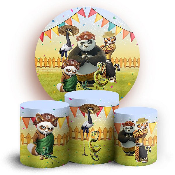 KIT Redondo e Trio - Kung Fu Panda Junino - Sublimado 3D