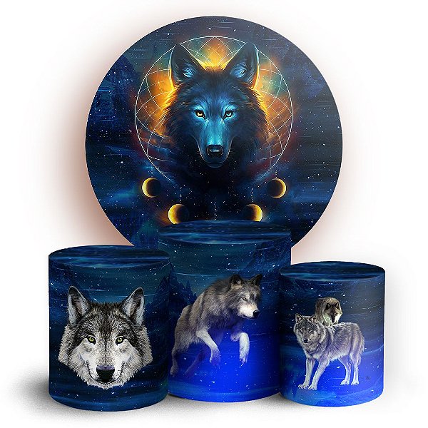 KIT Redondo e Trio - Lobo - Sublimado 3D