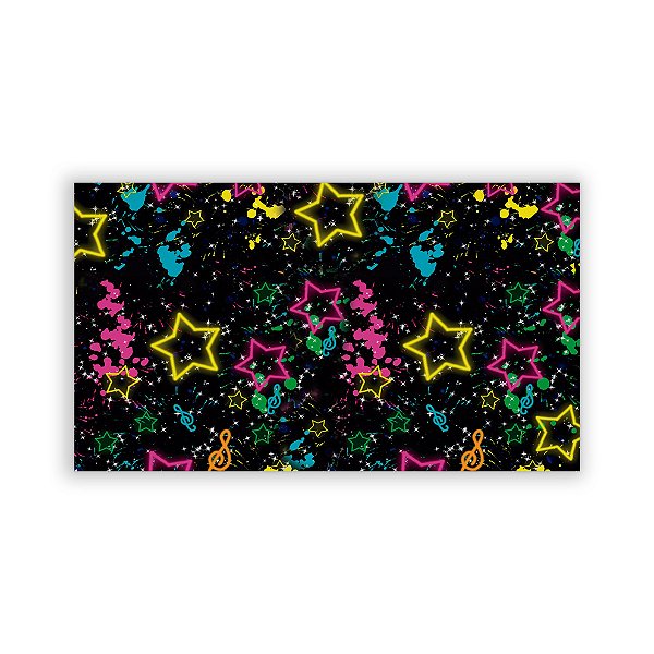 Painel Retangular - Estrelas Neon - Sublimado 3D