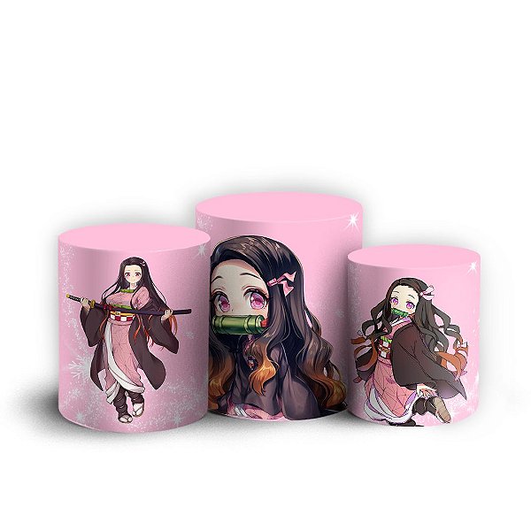 Trio Cilindro - Nezuko Kimetsu no Yaiba - Sublimado 3D + Elástico