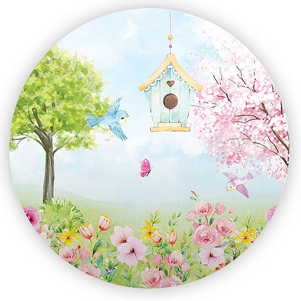 Painel Redondo - Jardim - Sublimado 3D