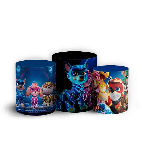 Trio Cilindro - Patrulha Canina - Sublimado 3D + Elástico