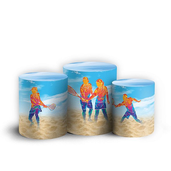 Trio Cilindro - Beach Tenis - Sublimado 3D + Elástico