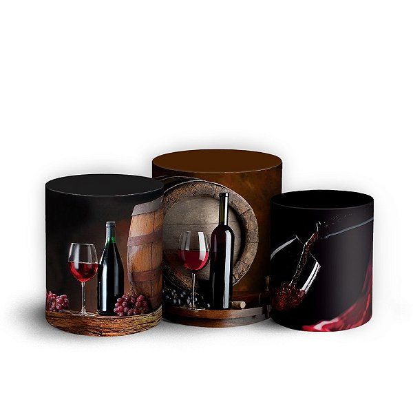 Trio Cilindro - Vinho - Sublimado 3D + Elástico