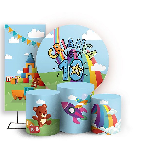KIT Redondo Trio e Faixa - Dia das Crianças - Sublimado 3D