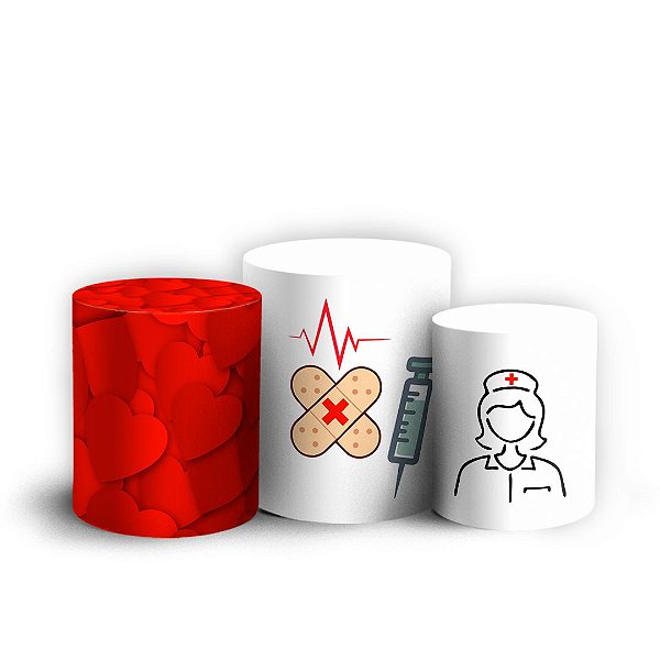 Trio Cilindro - Enfermagem - Sublimado 3D + Elástico