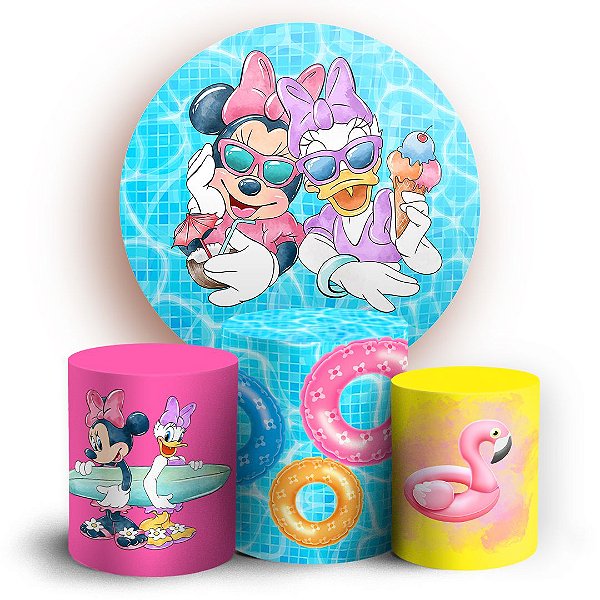 KIT Redondo e Trio -  Minnie e Margarida - Sublimado 3D