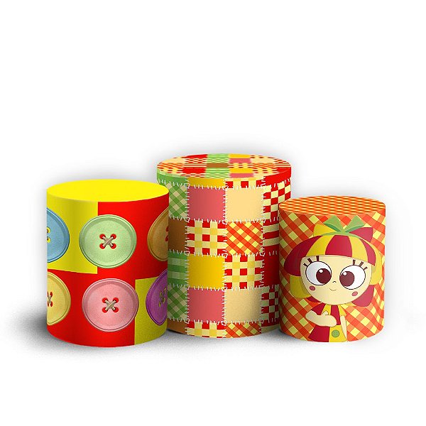 Trio Cilindro - Emilia Sitio do Pica Pau Amarelo - Sublimado 3D + Elástico