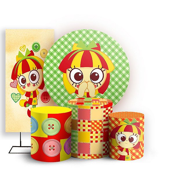 KIT Redondo Trio e Faixa - Emilia Sitio do Pica Pau Amarelo - Sublimado 3D