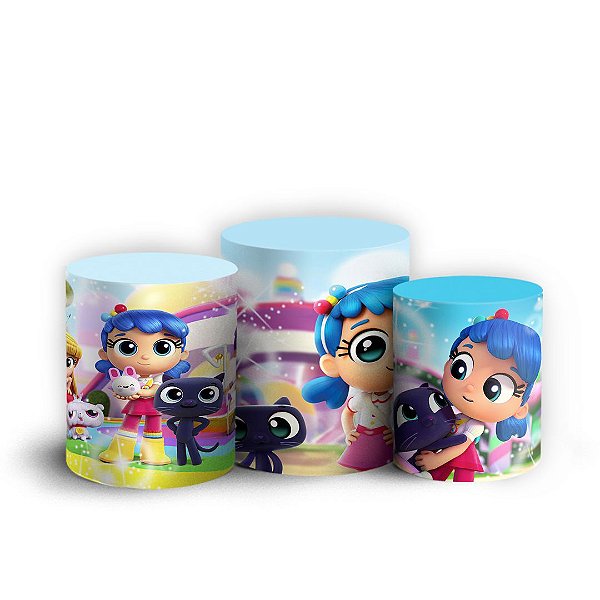 Trio Cilindro - Vera e o Reino do Arco Íris - Sublimado 3D + Elástico