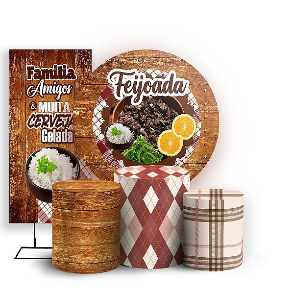 KIT Redondo Trio e Faixa - Feijoada - Sublimado 3D
