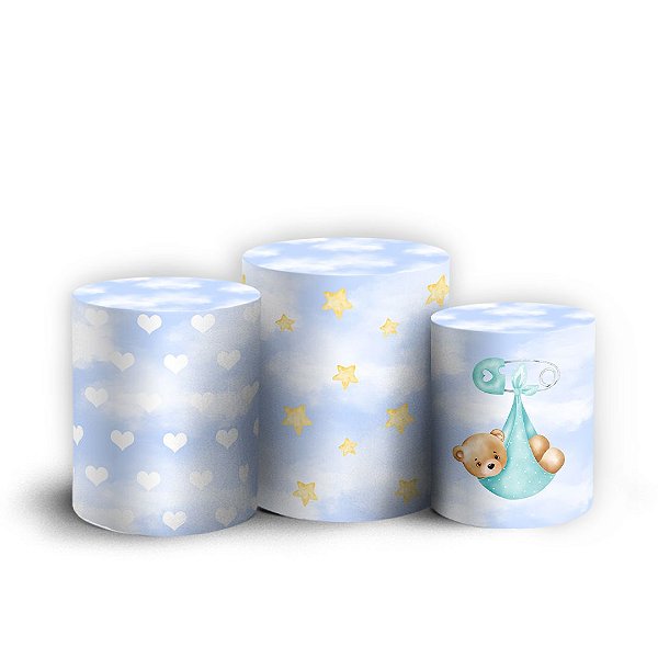 Trio Cilindro - Ursinhos - Sublimado 3D + Elástico