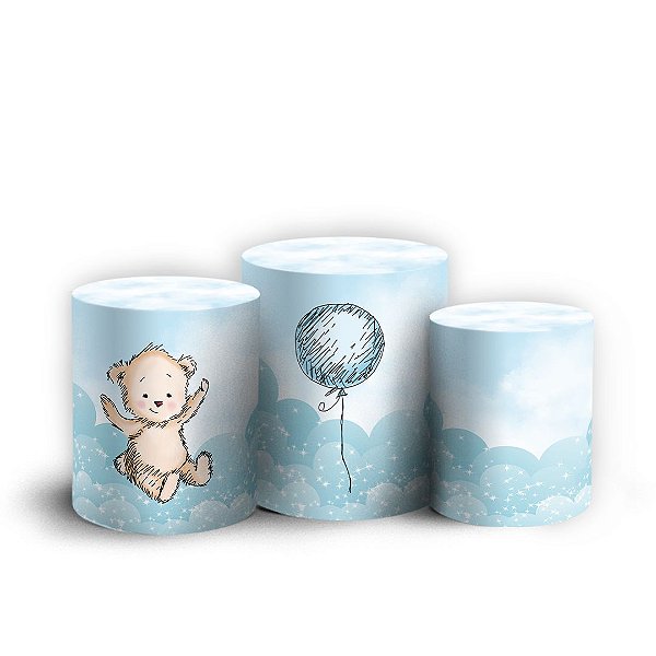 Trio Cilindro - Ursinhos - Sublimado 3D + Elástico