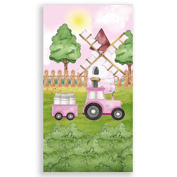 Faixa Lateral - Fazendinha Aquarela - Sublimado 3D