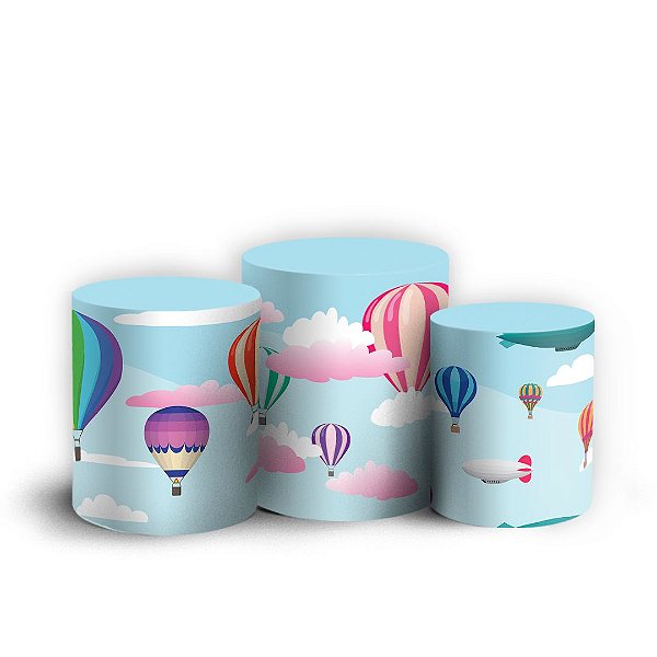 Trio Cilindro - Baloes - Sublimado 3D + Elástico