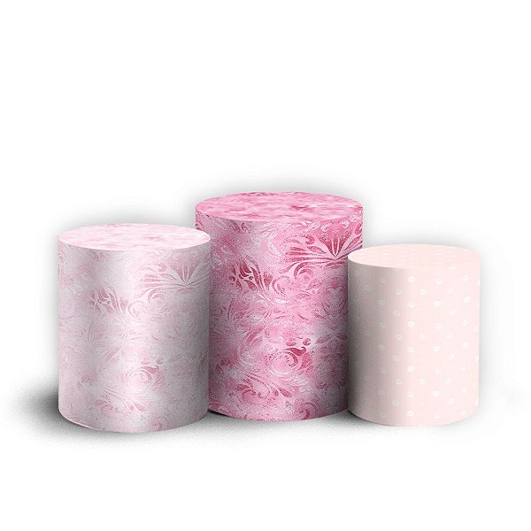 Trio Cilindro - Floral Arabesco - Sublimado 3D + Elástico