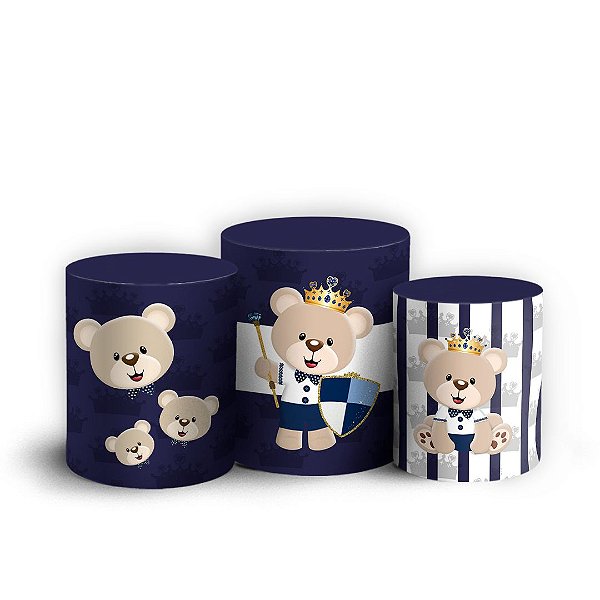 Trio Cilindro - Príncipe Urso - Sublimado 3D + Elástico