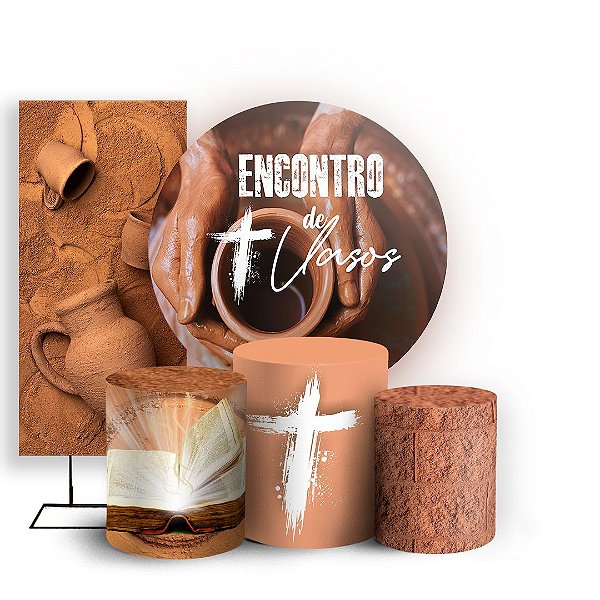 KIT Redondo Trio e Faixa - Evangelico - Sublimado 3D