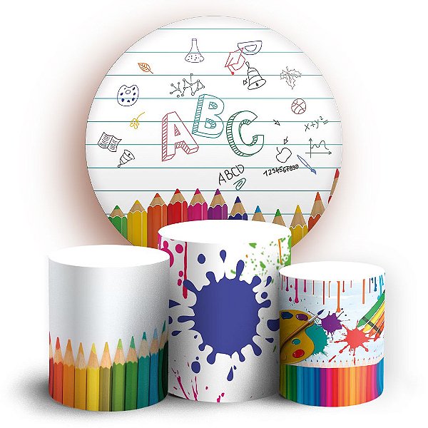 KIT Redondo e Trio - ABC Lapis Aquarela - Sublimado 3D