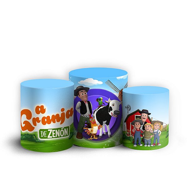 Trio Cilindro - A Fazenda do Zenon - Sublimado 3D + Elástico
