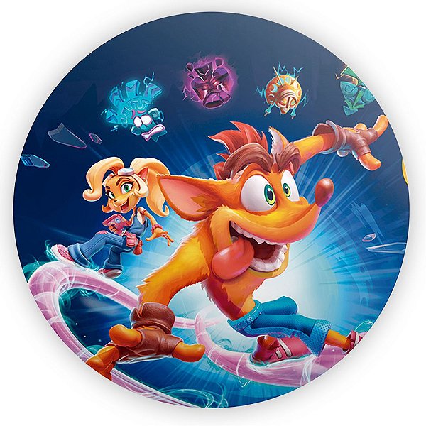 Painel Redondo - Crash Bandicoot - Sublimado 3D
