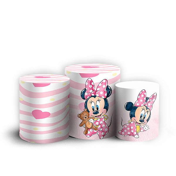 Trio Cilindro - Minnie Baby - Sublimado 3D + Elástico