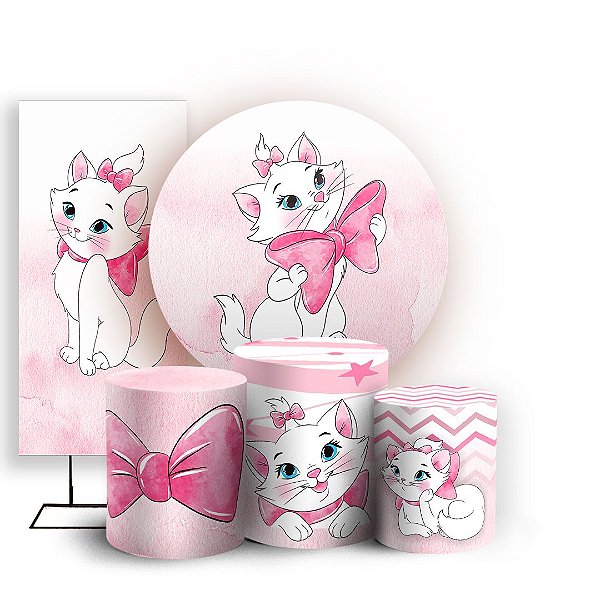 KIT Redondo Trio e Faixa - Gatinha Marie - Sublimado 3D