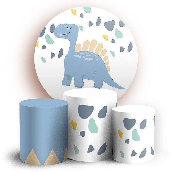 KIT Redondo e Trio - Dino Cute - Sublimado 3D