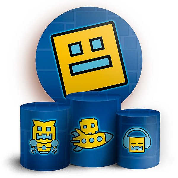KIT Redondo e Trio - Geometry Dash - Sublimado 3D
