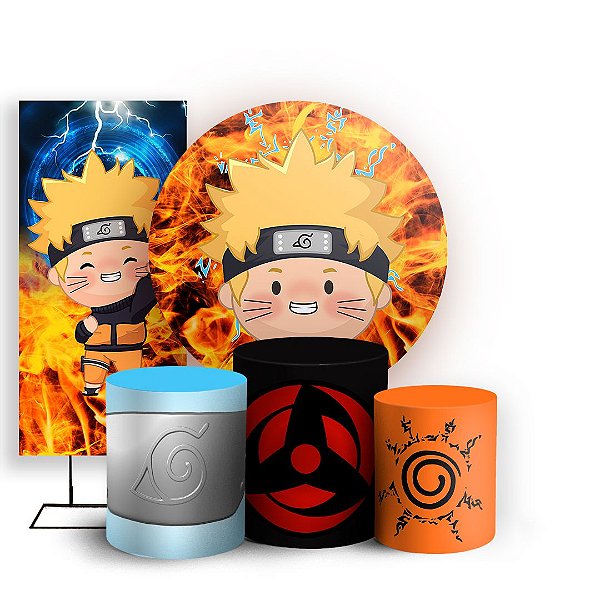 KIT Redondo Trio e Faixa - Naruto - Sublimado 3D