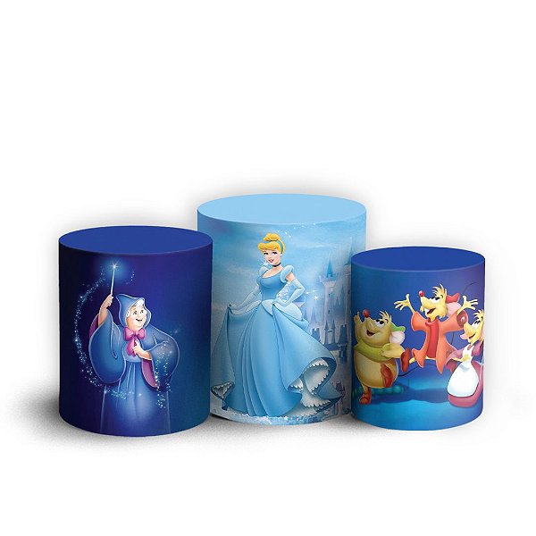 Trio Cilindro - Cinderela - Sublimado 3D + Elástico