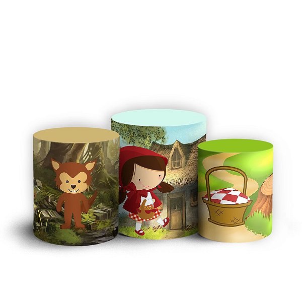 Trio Cilindro - Chapeuzinho Vermelho - Sublimado 3D + Elástico