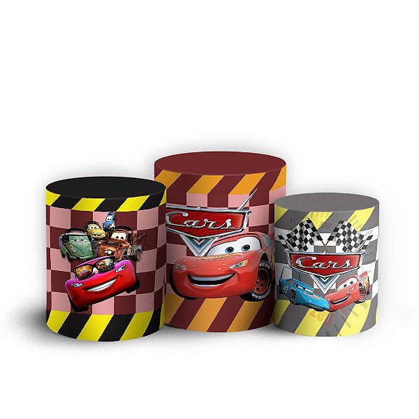 Trio Cilindro - Carros - Sublimado 3D + Elástico