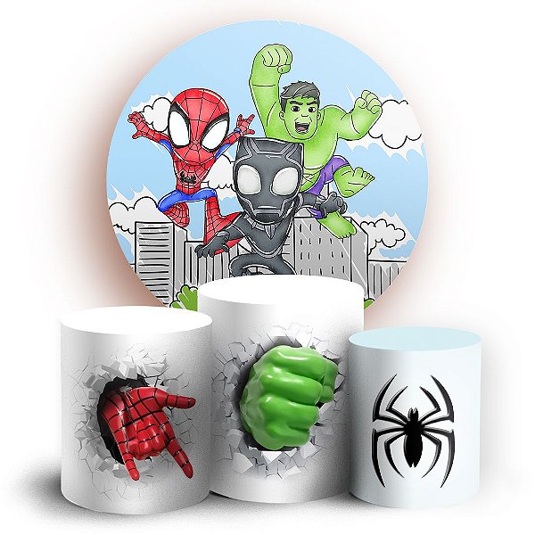 KIT Redondo e Trio - Spider Man - Sublimado 3D