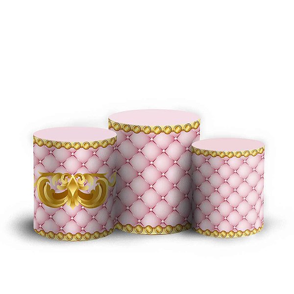 Trio Cilindro -  Capitone Rosa - Sublimado 3D + Elástico