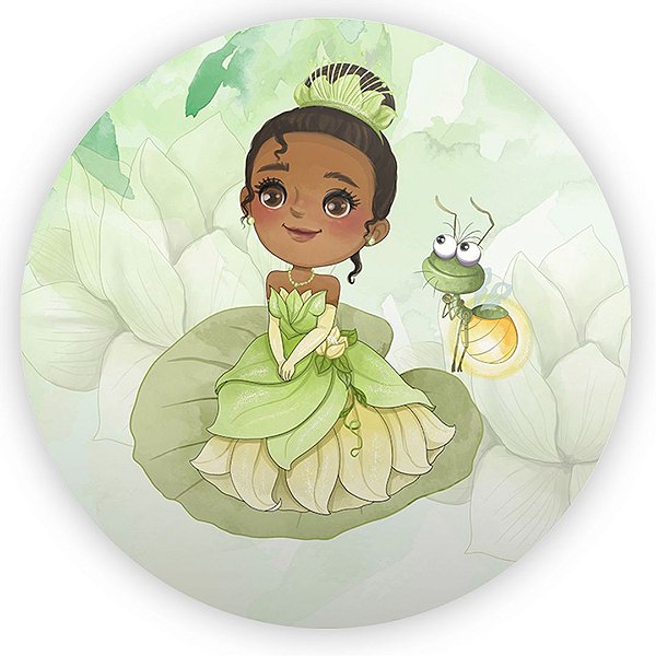 Painel Redondo - Tiana Princesa e o Sapo - Sublimado 3D