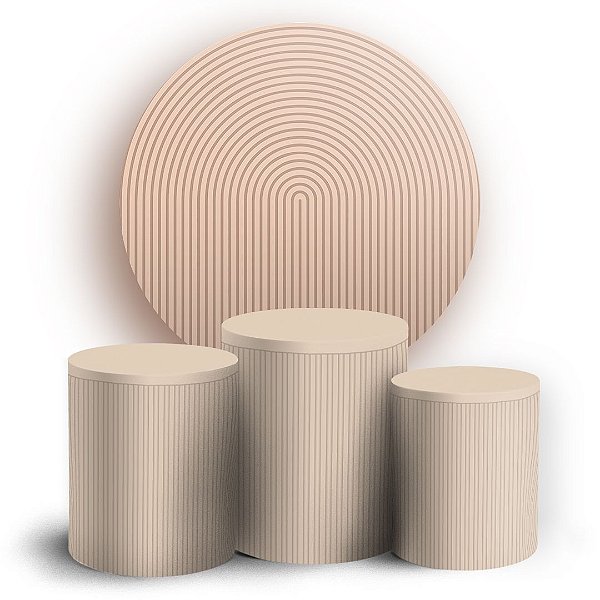 KIT Redondo e Trio - Bohos Marrom - Sublimado 3D