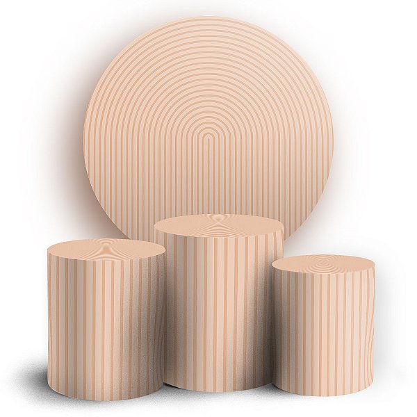 KIT Redondo e Trio - Bohos Bege - Sublimado 3D