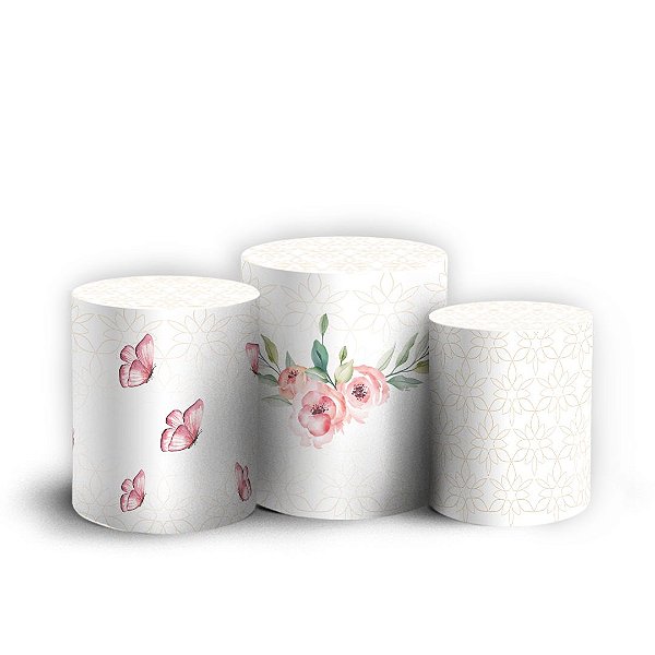 Trio Cilindro - Floral - Sublimado 3D + Elástico