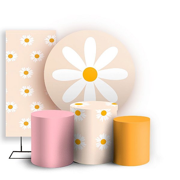 KIT Redondo Trio e Faixa - Flor - Sublimado 3D