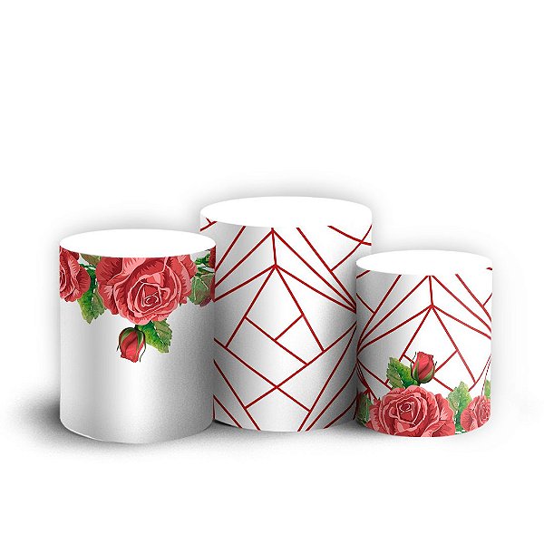 Trio Cilindro - Floral - Sublimado 3D + Elástico