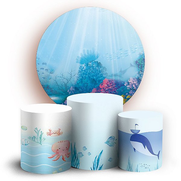 KIT Redondo e Trio - Fundo do Mar - Sublimado 3D